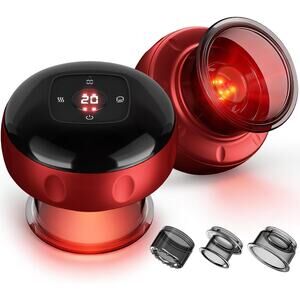 2 Pack Smart Cupping Therapy Massager, 7 in 1 Red Light Cupping Therapy Set